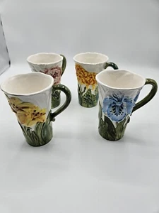 Vintage Majolika große Teetassen 4er Set - Bild 1 von 5