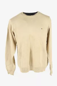 Jumper Tommy Hilfiger Vintage Cuello Redondo Mangas Largas Años 90 Beige Talla XL - IL2970 - Imagen 1 de 4