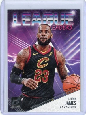 LEBRON JAMES 2018-19 DONRUSS LEAGUE LEADERS INSERT #9 LOS ANGELES LAKERS - Image 1 of 2