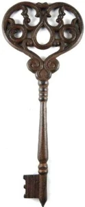 Large Cast Iron Skeleton Key Wall Decor - Antique Rustic Style for Room, Kitchen - Picture 1 of 3