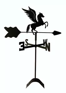 Pegasus Flying Horse Dachhalterung Wetterfahne schwarz Schmiedeeisen Made in USA - Bild 1 von 2