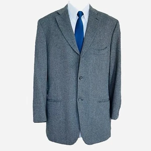 Gianluca ISAIA Napoli Neiman Marcus Sport Coat 46R Navy Birdseye Wool Cashmere - Picture 1 of 11