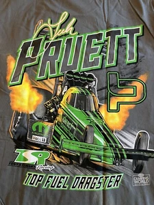 NHRA DRAG RACING TSR OFFICAL LEAH PRUETT gray T SHIRT SIZE LARGE - Picture 1 of 4