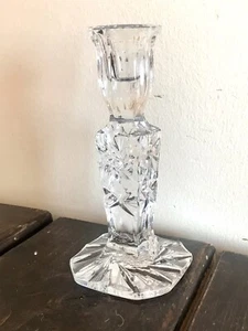 Clear Cut Glass Taper Candlestick - Picture 1 of 5