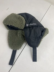 Columbia Sombrero Trampero Bordado Lana Negro y Verde Unisex (S/M) Invierno/Nieve - Imagen 1 de 4