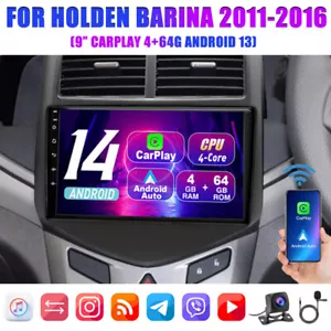4G+64GB FOR HOLDEN BARINA 2011-2016 APPLE CARPLAY ANDROID AUTO HEAD UNIT STEREO - Picture 1 of 23