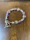Artisan Bracelet Handmade ~ Toggle closure with purple beads