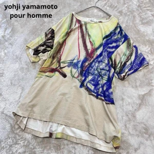 Yohji Yamamoto Pour Homme Abstrakte Grafik T-Shirt Größe 3 (L) Japan - Bild 1 von 7