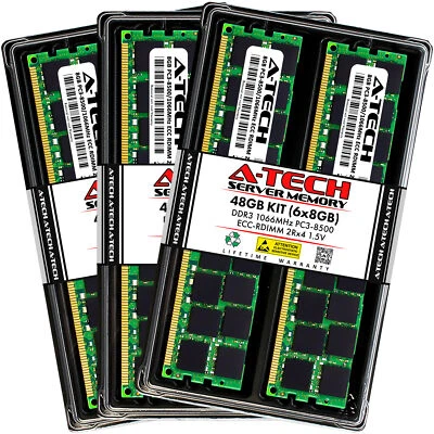 48GB 6x 8GB PC3-8500R RDIMM Dell PowerEdge M910 R810 II R910 R910 II Memory RAM - Image 1 of 3