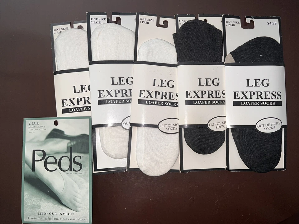 Лот 6 (12 пар) мокасины носки скрытый вкладыш PEDS 7-10 голая, ноги Express OS белый - Изображение 1 из 3