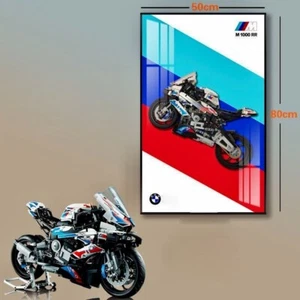 31.5" Metal Display wall mount for LEGO 42130 BMW M 1000 RR Motorcycle - Picture 1 of 19