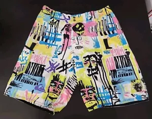 Pantalones Cortos De Colección Quiksilver Botón a Presión Estampado FlyGraffiti Talla 34 (K3) - Imagen 1 de 10