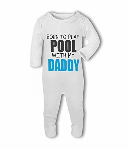 Born to Play Pool with my Daddy - Baby Romper Suit by BWW Print Ltd