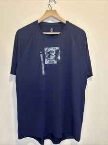 Under Armour Tech Print Fill Short Sleeve Mens Large Blue Camo New 1385980-410 - Picture 1 of 7