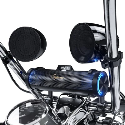 Waterproof Motorcycle Stereo 8 Speakers Audio System Bluetooth 300W Amp FM Radio - Image 1 of 4