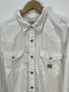 Denim & Supply Ralph Lauren White Shirt Pearl Snap Western Long Sleeve Men's XL - Picture 1 of 8