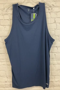 Mens Reflective UV-Protection Polyester Running Tank Top University Navy L Large - Picture 1 of 13