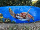 Tropical Ocean Sea Turtle Airbrushed Decorative Surfboard Plaque 39"x10"