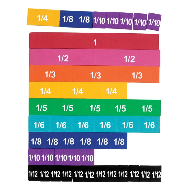 Learning Resources Soft Foam Magnetic Rainbow Fraction Tiles, Set of 51 - Image 1 of 1