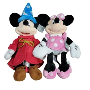 Parques Disney Mickey Mouse Hechicero 22" Minnie Mouse Rosa Lunares 19" - Imagen 1 de 6