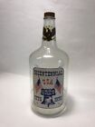 Bouteille d'alcool vintage d'un demi-gallon 11,5 pouces avec autocollants bicentenaire 1776-1976 aigle