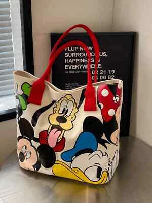 Bolso de Mano Disney con Cremallera-Mickey, Pluto, Donald Goofy, Minnie-Lona Rojo Foto 1 de 4
