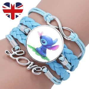 Lilo & And Stitch Blue Bracelet Wristband Love Charm Multi Strap, Butterfly - Picture 1 of 2