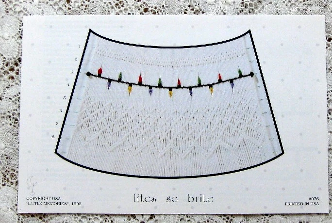 ~  LITTLE MEMORIES LITES SO BRITE CHRISTMAS SMOCKING DESIGN PLATE  ~ - Image 1 of 1