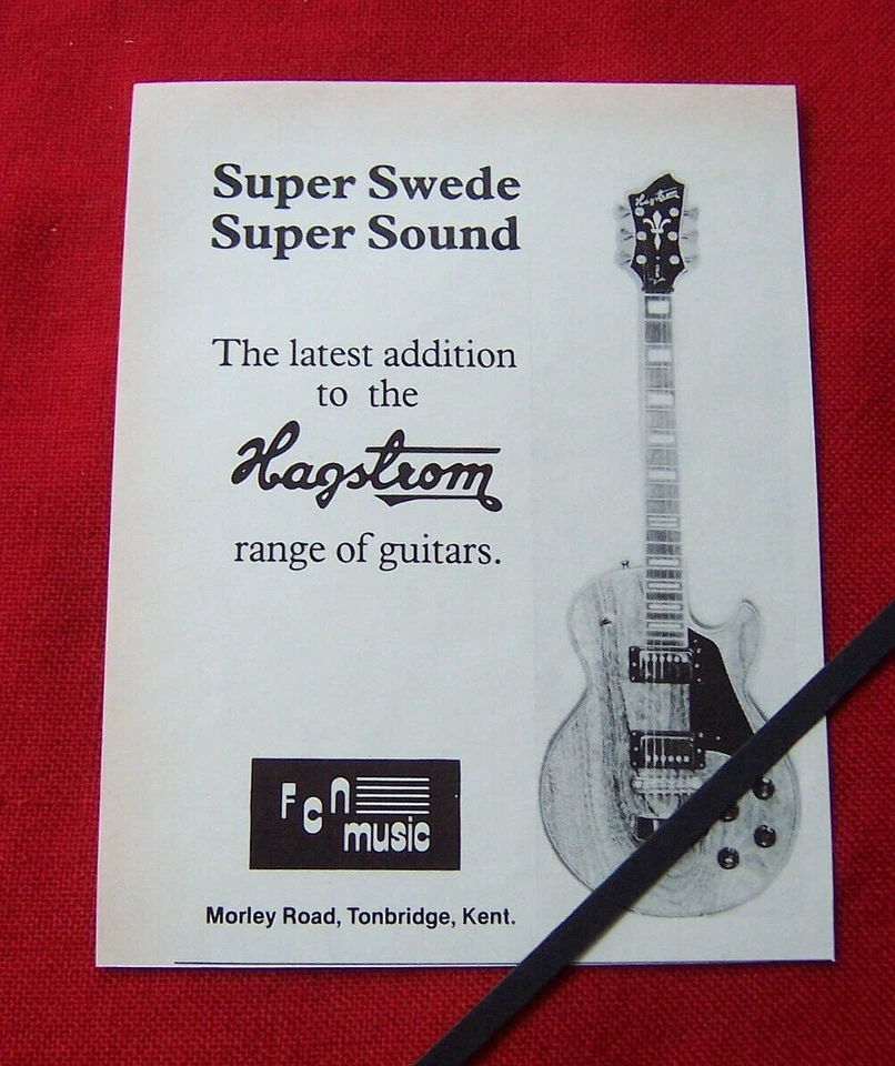 HAGSTROM SWEDISH ELECTRIC GUITAR 1978 ORIGINAL VINTAGE ADVERT - Image 1 of 1
