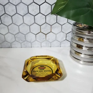 Vintage Eden Roc Motel At Disneyland Anaheim California Amber Glass Ashtray - Picture 1 of 6