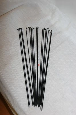 Radios de bicicleta de acero inoxidable negros 182 mm x 14ga/2 mm y pinzaduras plateadas cantidad 18 S42 Foto 1 de 2