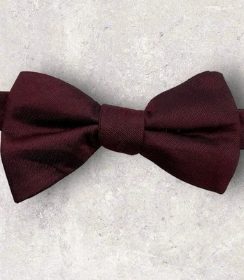 EXPRESS Silk Bow Tie Solid Burgundy W:2.4" EUC  - Image 1 of 2