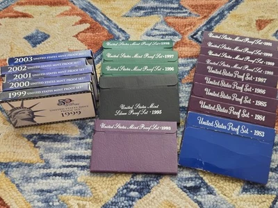 United States Proof Sets Lot Of 19 - 83-91 93 95 (Silver) 96-98 99-03 1883 2003 - Image 1 of 4
