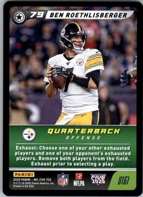 2020 Panini Five Uncommon #U161 Ben Roethlisberger - FB - Image 1 of 2