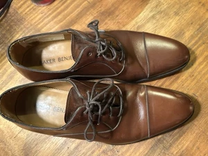 EUC Baker Benjes Size 9 Chocolate Brown Leather Lace-up Derby Italy - Picture 1 of 8