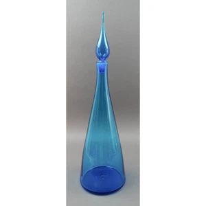 Blenko by Winslow Anderson MCM Blau Glas Dekanter Flasche mit Stopfen # 920-L - Bild 1 von 7
