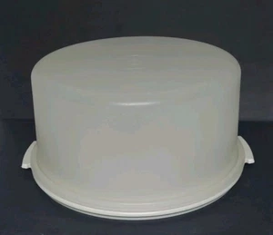 TUPPERWARE Large 12" MAXI Cake & Pie Taker Carrier #1256 /1257 White Base - Picture 1 of 6