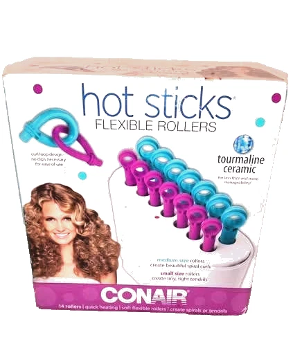 Conair Hot Sticks Flexible Rollers Tourmaline Ceramic Hair Curlers 14 Rollers - Image 1 of 4