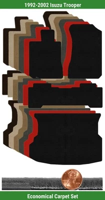 定制 Velourtex 地毯垫套装适用于 1992 - 2002 五十铃部队 (4 件) #T8M — 第 1/4 张图片