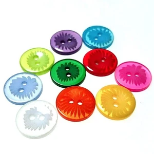 50pcs 13mm 2 Hole Buttons Pattern Mixed Children's Clothing Sewing - Picture 1 of 3