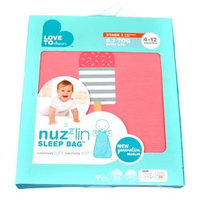 Love to Dream Nuzzlin Baby Sleep Bag Sack 4-12M Pink 0.2 TOG Stage 3 Extra Lite - Image 1 of 4
