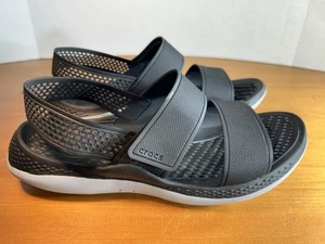 Crocs Literide SANDALEN SLINGBACK KEILABSATZ DAMEN GRÖSSE 8 SCHWARZ NIEDRIGER KEILABSATZ - TOP - Bild 1 von 9