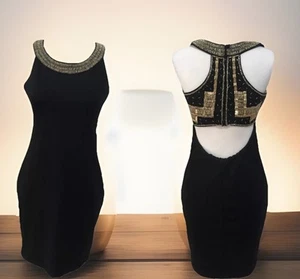 COOPER ST Black Embellished Body Con Halter Dress. Size 8. GUC - Picture 1 of 10