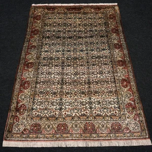 Alfombra de Seda Ghom 155 X 102CM Ghoum Oriente Persa Qom Anudada a Mano Qum - Imagen 1 de 17