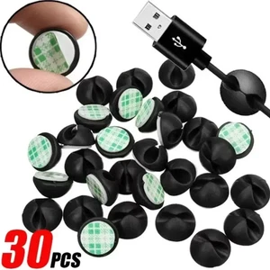 Car Dashboard Cable Clip USB Wire Holder Self-Adhesive Desk Organizer UK - Picture 1 of 30