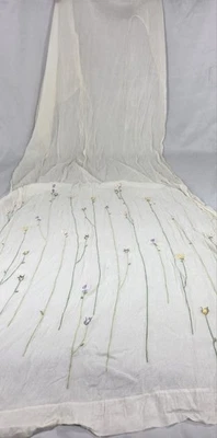 Cortina de corbata floral transparente Pottery Barn Organdy 40" x 80" vintage blanca transparente Foto 1 de 4