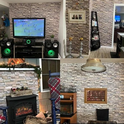 3D Stone Rock Wallpaper Self-Adhesive Contact Paper Peel and Stick Backsplash US - Image 1 of 4