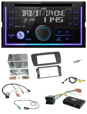 JVC Lenkrad USB 2DIN DAB Bluetooth CD Autoradio für Seat Ibiza 08-15 tuam grey - Bild 1 von 4