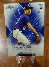/15 2021 Leaf Perfect Game National Showcase Auto Blue  Drew Nelson #BA-DN1 Auto