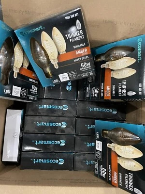 20X (3PACK) EcoSmart 60-Watt Equivalent B11 Dimmable E12 Candelabra LED Amber - Image 1 of 4